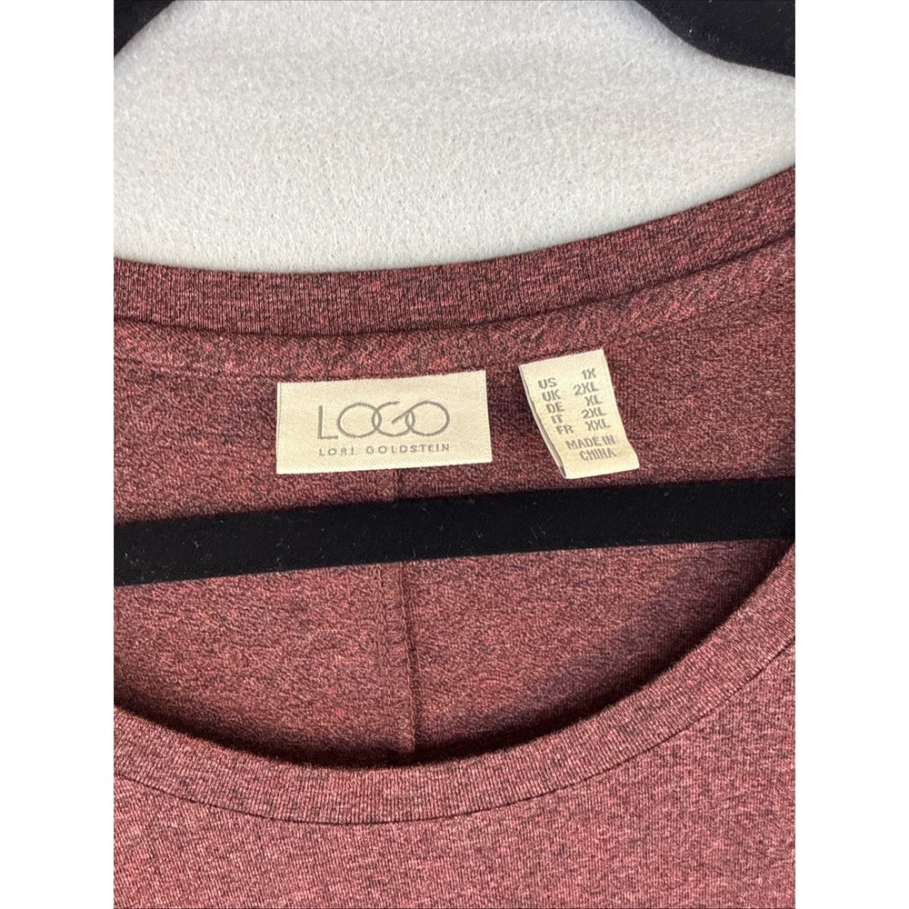 Logo By Lori Goldstein Women's Size 1X Long Sleeve Blouse, Ruffled Bottom Edge - Picture 2 of 10